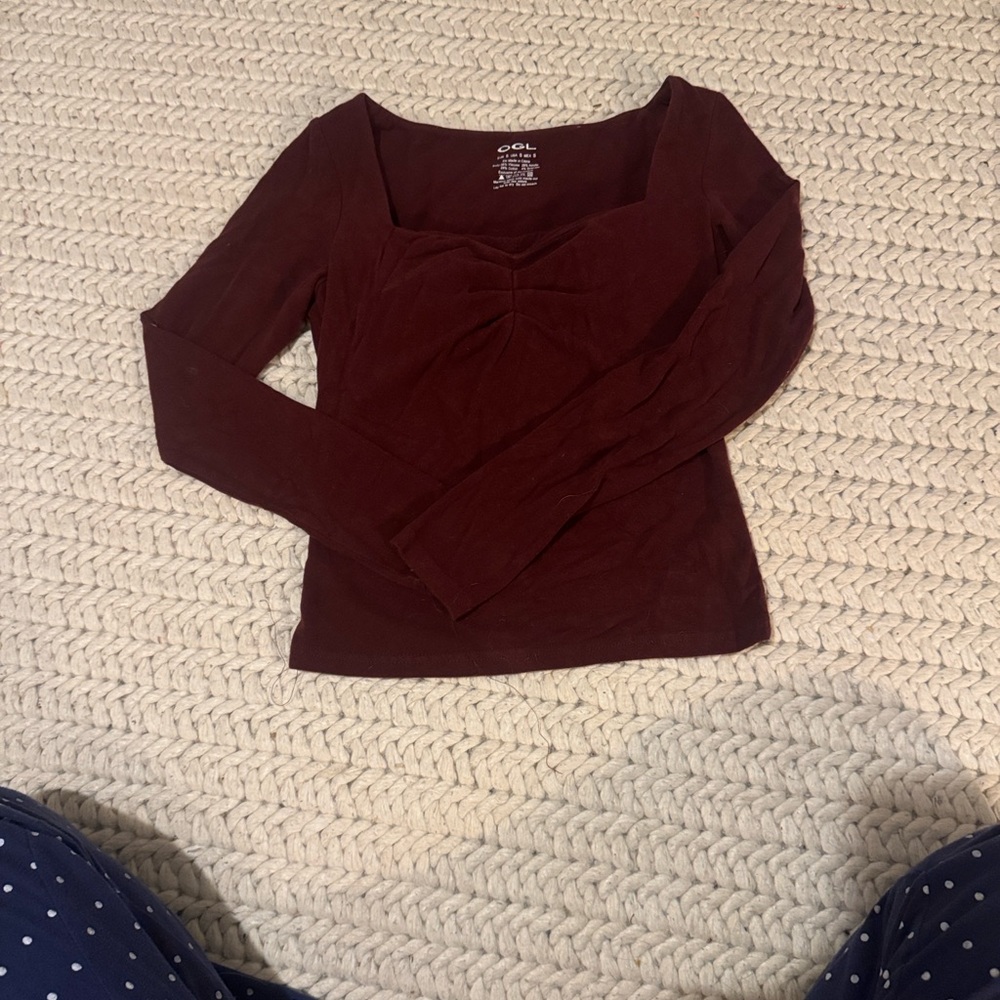 OGL Deep Red Long Sleeve Top